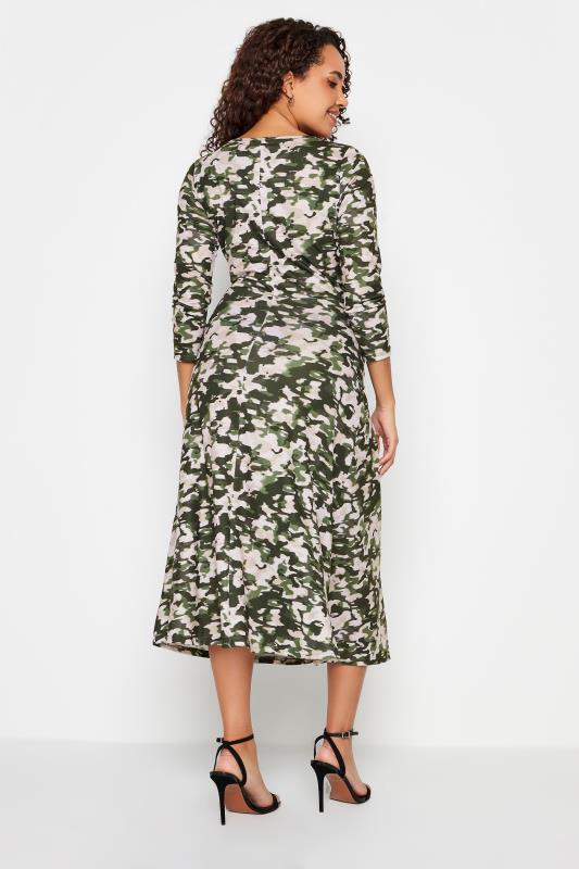 M&Co Khaki Green Abstract Print Twist Front Midaxi Dress 3