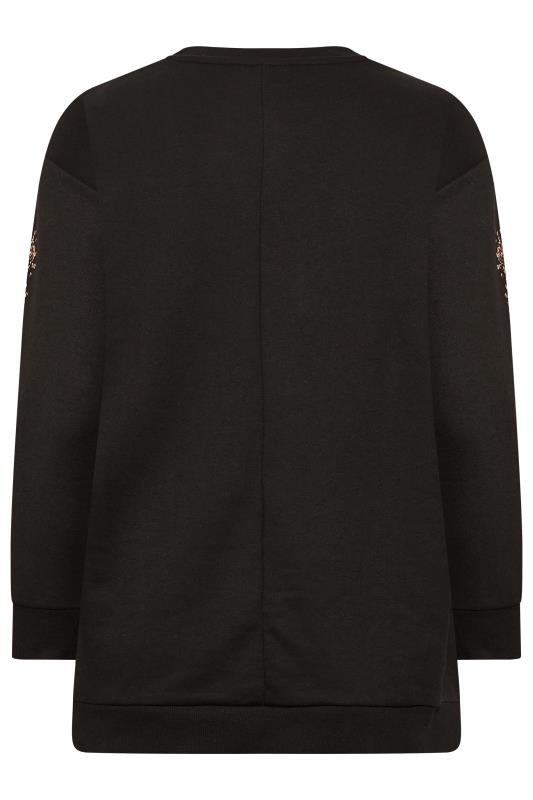 YOURS LUXURY Plus Size Black Sequin Embellished Sweatshirt | Yours Clothing 8