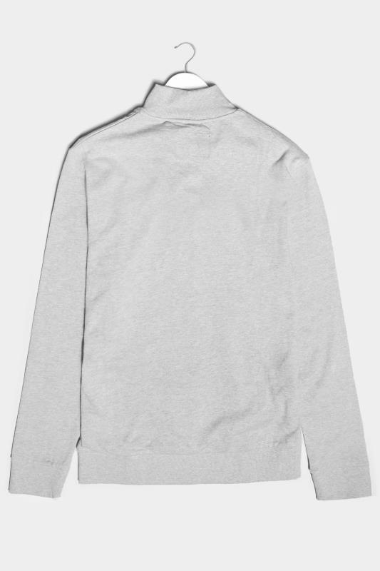 BadRhino Big & Tall Grey Marl Quarter Zip Essential Sweatshirt 3