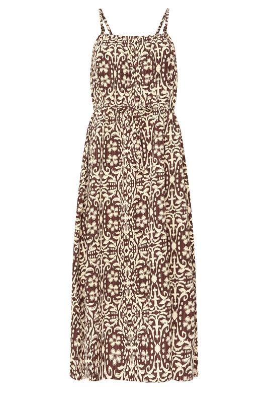  PixieGirl Petite Brown Tile Print Midi Dress