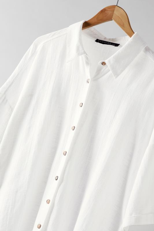 EVANS Plus Size White Cotton Shirt | Evans 8