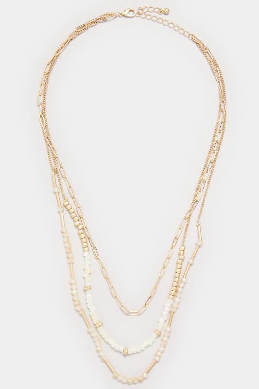 Gold Tone Beaded Layered Necklace 2