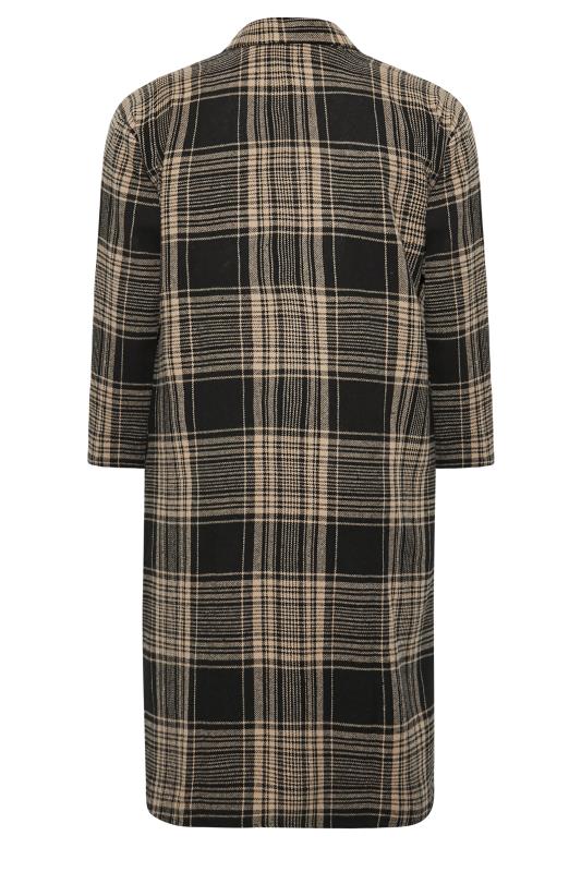 LIMITED COLLECTION Plus Size Curve Brown Check Long Duster Coat 7