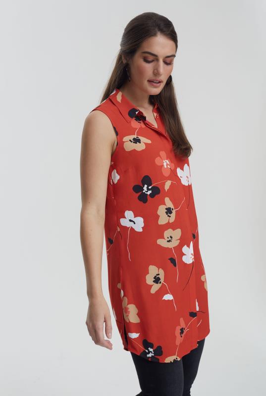 Floral Longline Sleeveless Shirt | Long Tall Sally