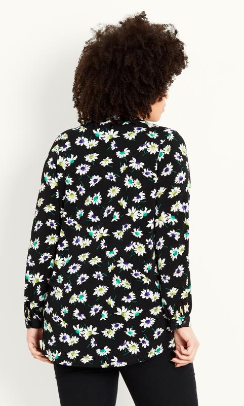 Floral Jersey Shirt Black 2