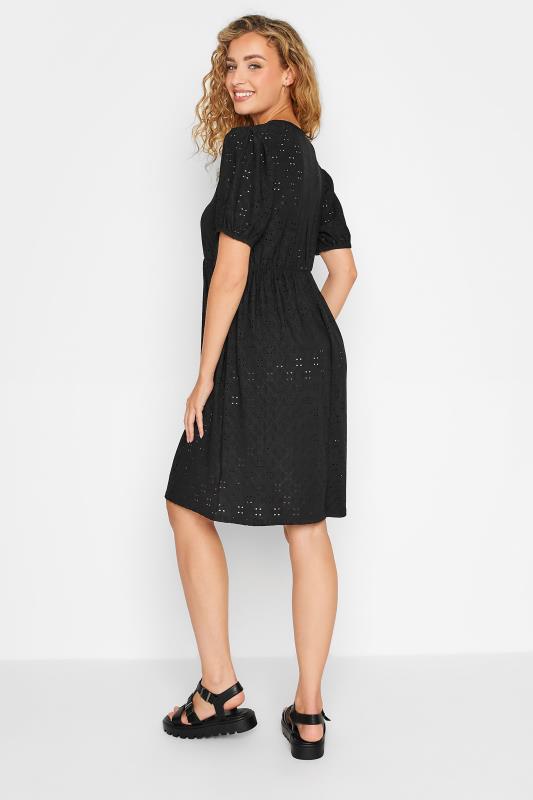 LTS Tall Black Broderie Anglaise Dress 3