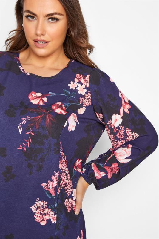 YOURS LONDON Navy Floral Blouse_C.jpg