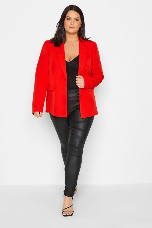 LTS Tall Women's Red Long Sleeve Scuba Crepe Blazer | Long Tall Sally 2