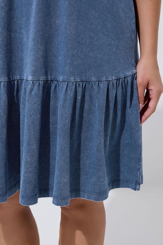 LIMITED COLLECTION Plus Size Blue Acid Wash Dress | Yours Clothing 4