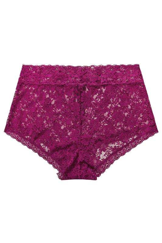 YOURS Curve Purple High Waisted Lace Briefs | Yours Clothing  4