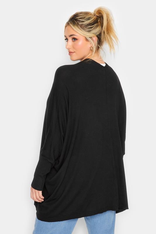 YOURS Plus Size Black Batwing Sleeve Cardigan | Yours Clothing 3