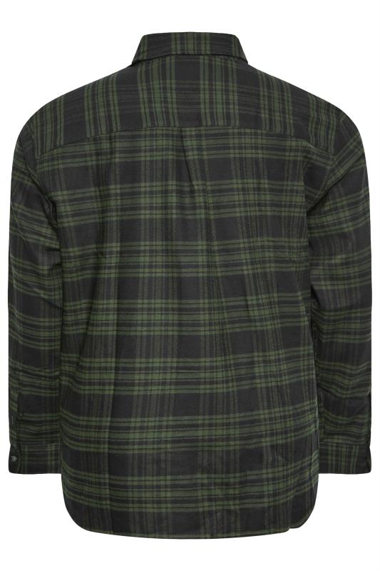 LYLE & SCOTT Big & Tall Khaki Green Check Flannel Shirt | BadRhino 3