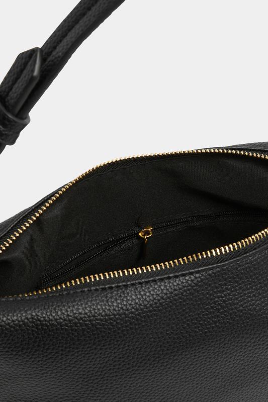 Black Button Strap Tote Bag | Yours Clothing 4