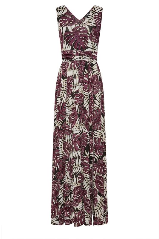 LTS Tall Purple Floral Side Slit Maxi Dress 5