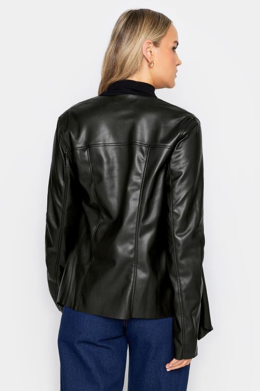 Tall Women's LTS Black Faux Leather Waterfall Jacket | Long Tall Sally  5