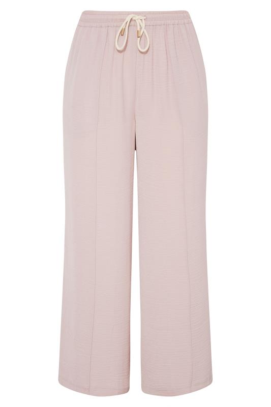Curve Pink Lightweight Twill Wide Leg Trousers 5