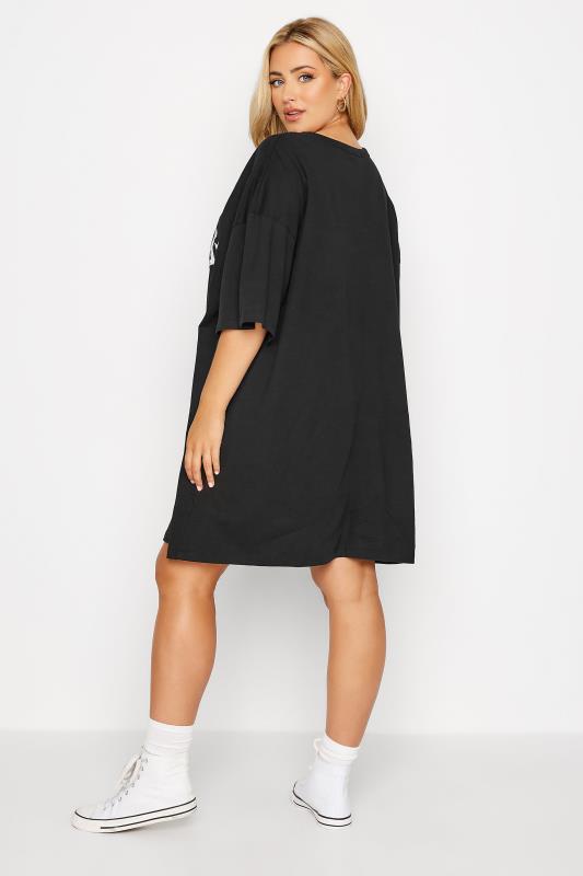 Plus Size Black 'New York' Oversized Tunic T-Shirt Dress | Yours Clothing 4