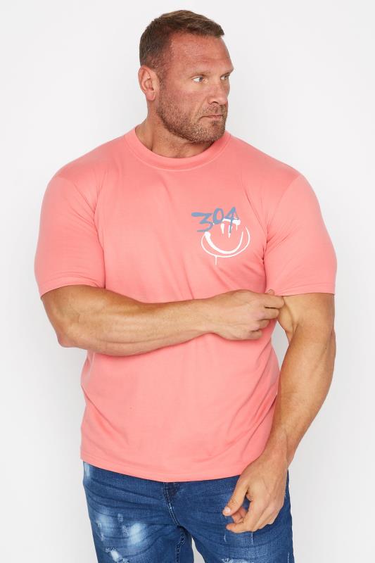 304 CLOTHING Big & Tall Pink Clo T-Shirt | BadRhino 1
