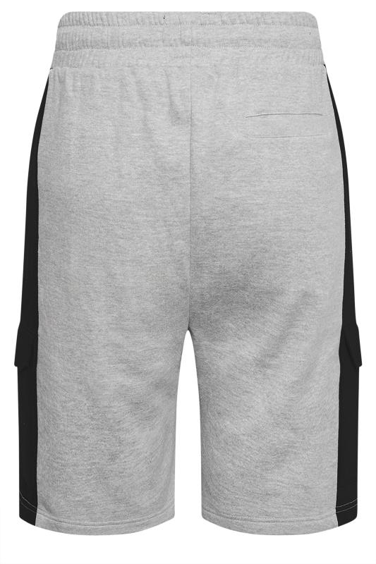 BadRhino Big & Tall Grey Colour Block Cargo Shorts | BadRhino 4
