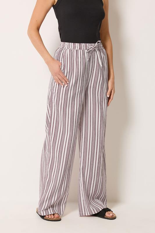 LTS Tall Women's Red & White Stripe Wide Leg Trousers | Long Tall Sally 1