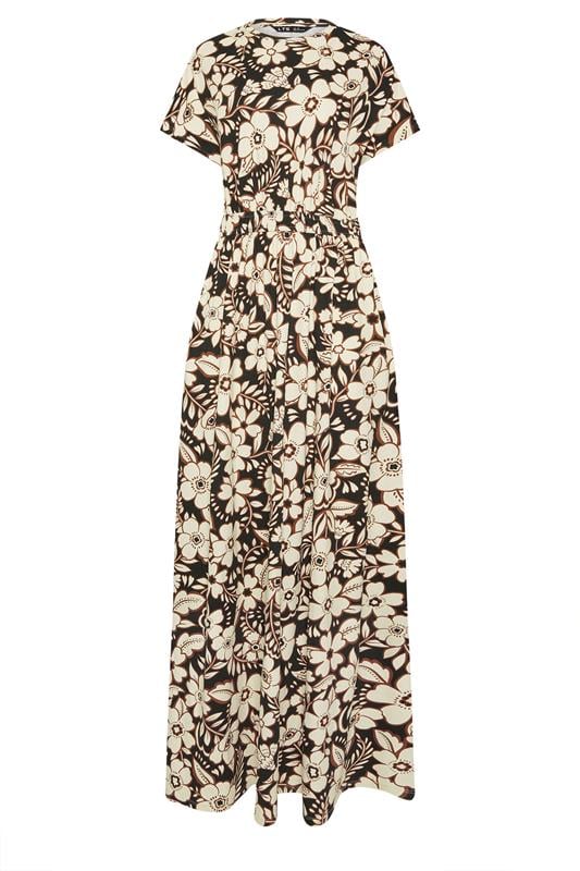 LTS Tall Women's Black Floral Shirred Waist Cotton Maxi Dress | Long Tall Sally 5