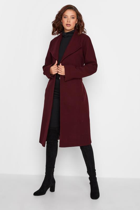 LTS Tall Women's Burgundy Red Belted Coat | Long Tall Sally 2