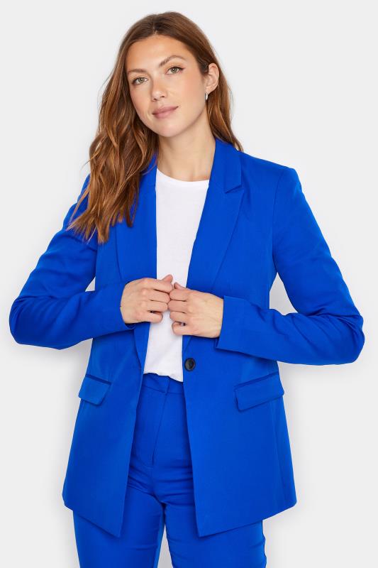 LTS Tall Women's Cobalt Blue Scuba Crepe Blazer | Long Tall Sally 1