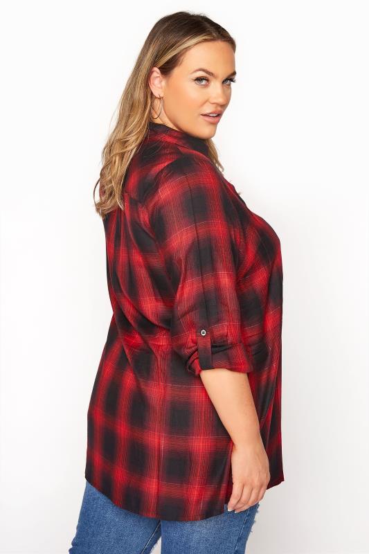 Curve Red Check Overhead Shirt 3