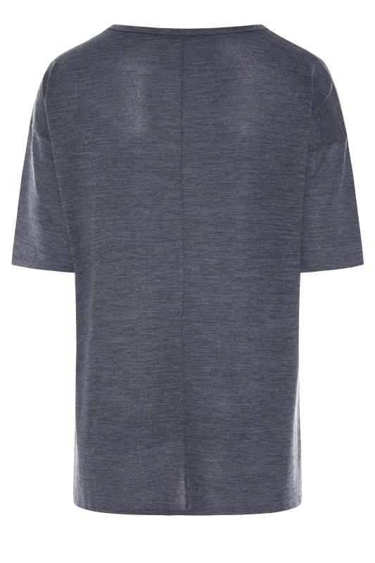 Plus Size Grey Marl Oversized Jersey Tee | Yours Clothing 7