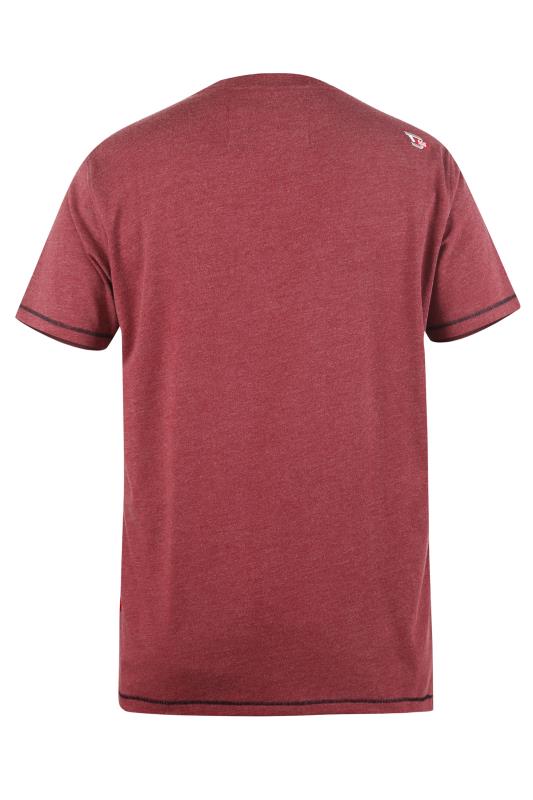 D555 Big & Tall Red Marl 'Tokyo Originals' Slogan Printed T-Shirt 3