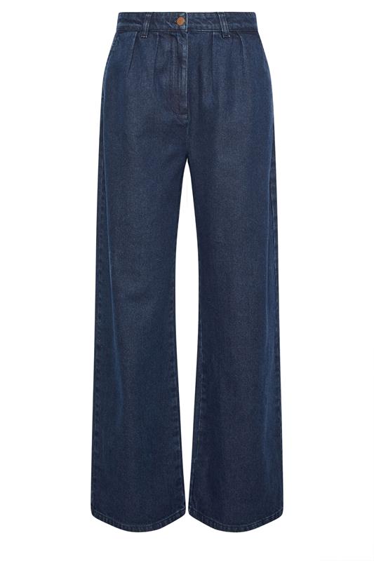 LTS Tall Women's Indigo Blue Pleated Wide Leg Jeans | Long Tall Sally 6