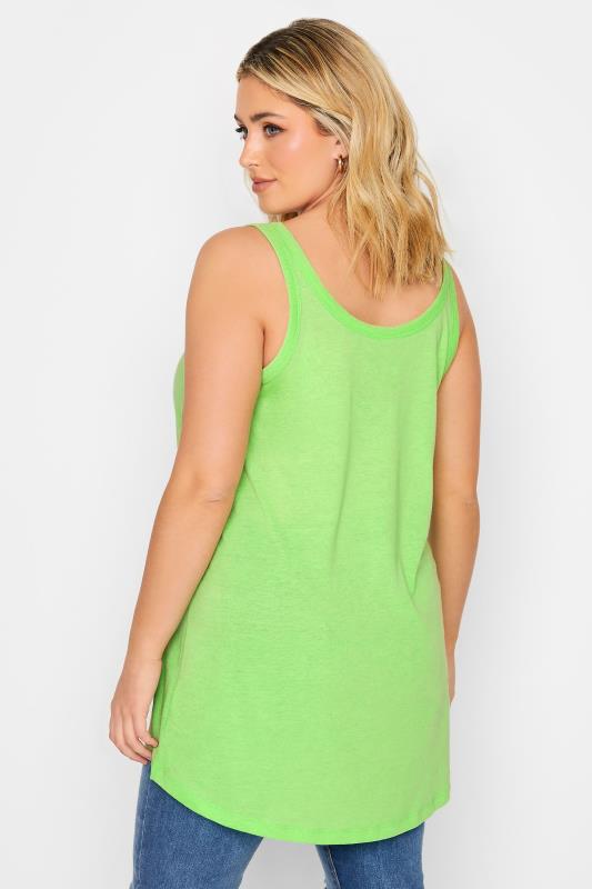 YOURS Plus Size Bright Green Essential Vest Top- Petite | Yours Clothing  3