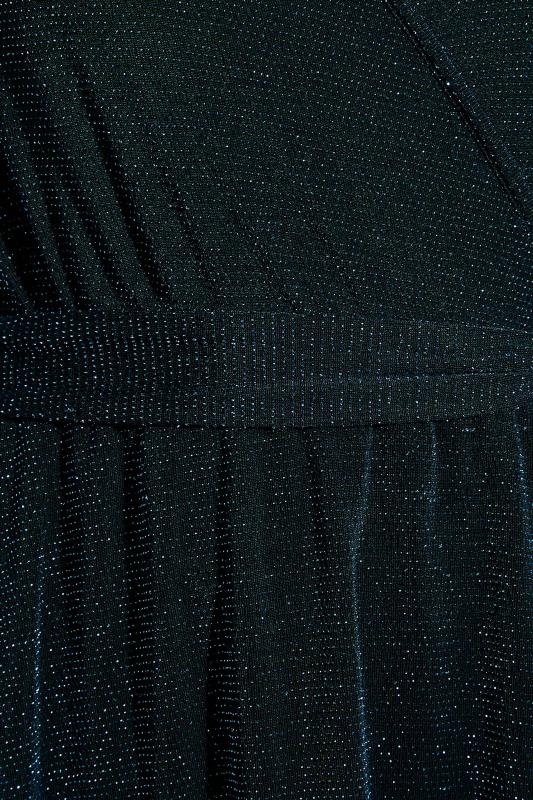 Curve Black & Blue Glitter Wrap Dress | Yours Clothing 5