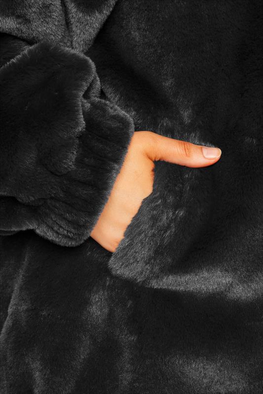 Black Faux Fur Oversized Jacket 5