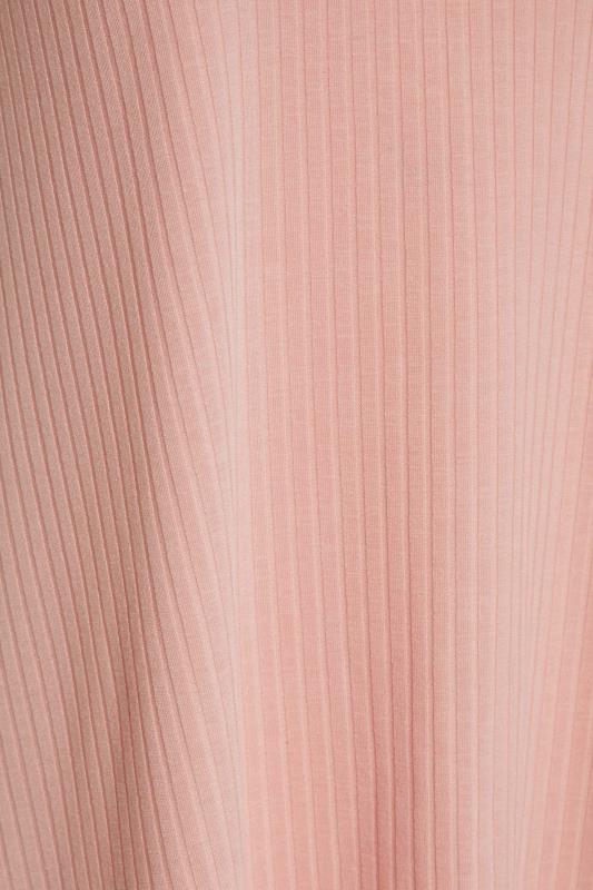 LTS Tall Blush Pink Short Sleeve Ribbed Swing Top 4