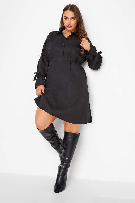 LIMITED COLLECTION Plus Size Black Tunic Shirt Dress | Yours Clothing 2