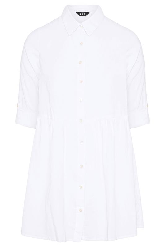 LTS Tall White Cotton Shirt Tunic 7