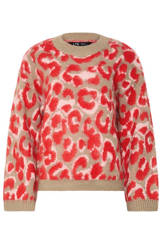 LTS Tall Women's Red Leopard Print Knitted Jumper | Long Tall Sally 5