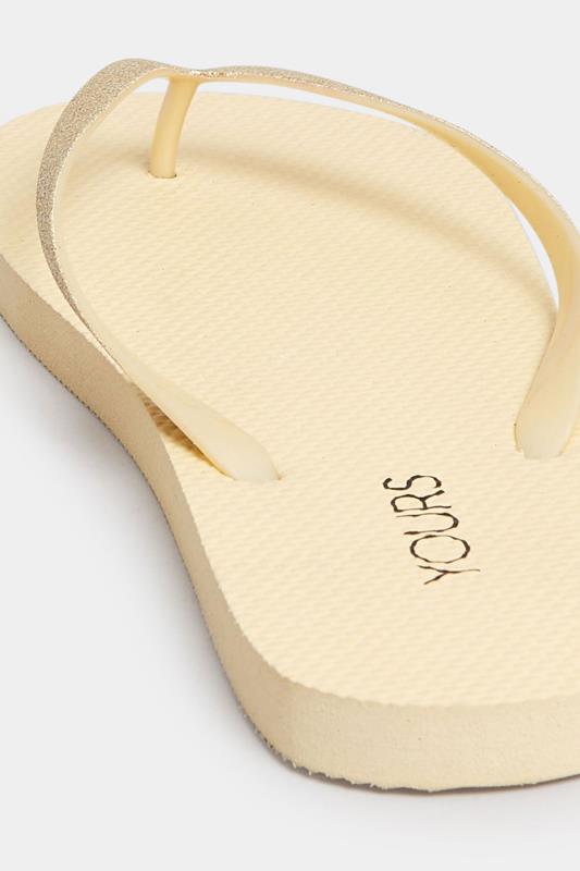 Gold Toe Thong Flip Flops In Extra Wide EEE Fit | Yours Clothing 4