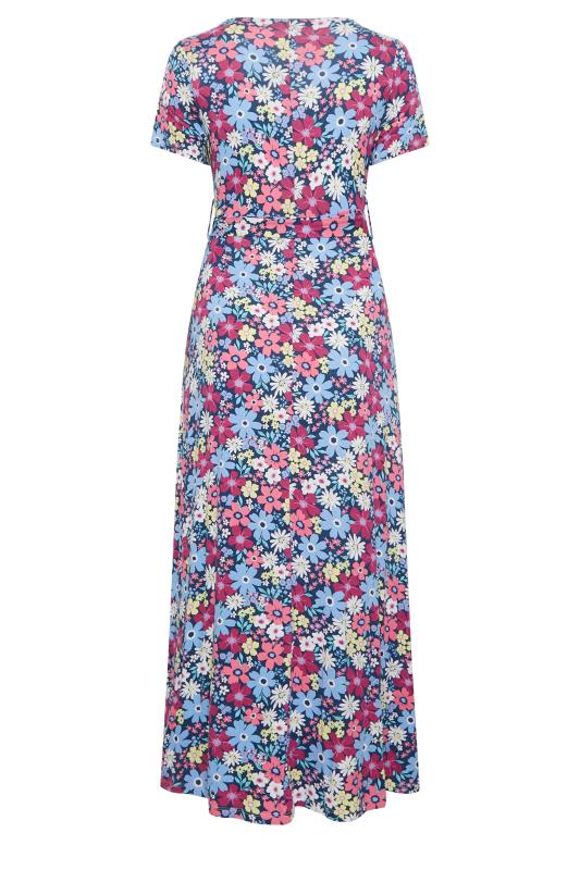 YOURS Curve Plus Size Light Blue Floral Midaxi Dress | Yours Clothing  7
