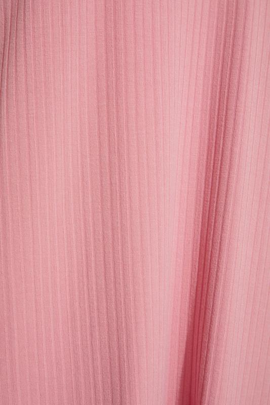 Petite Pink Ribbed Peplum T-Shirt Dress | PixieGirl  5
