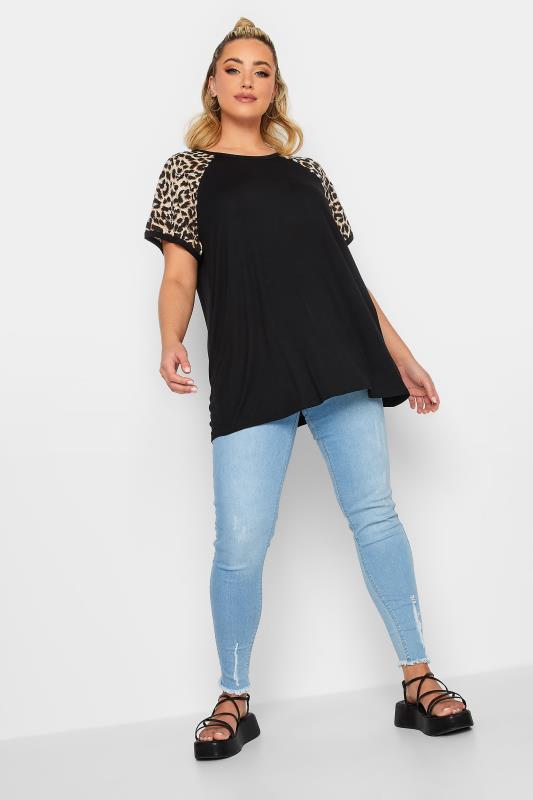 LIMITED COLLECTION Plus Size Hot Pink Leopard Print Short Sleeve T-Shirt | Yours Clothing  2
