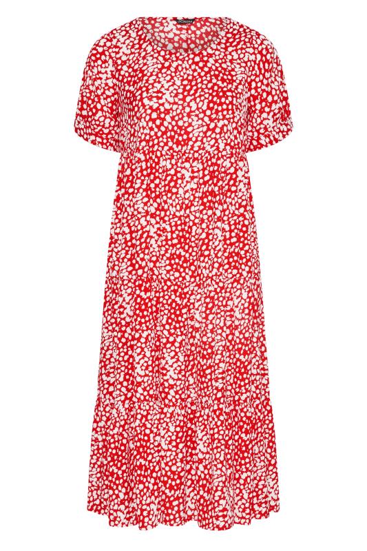 LIMITED COLLECTION Curve Red Animal Markings Smock Tier Dress 6