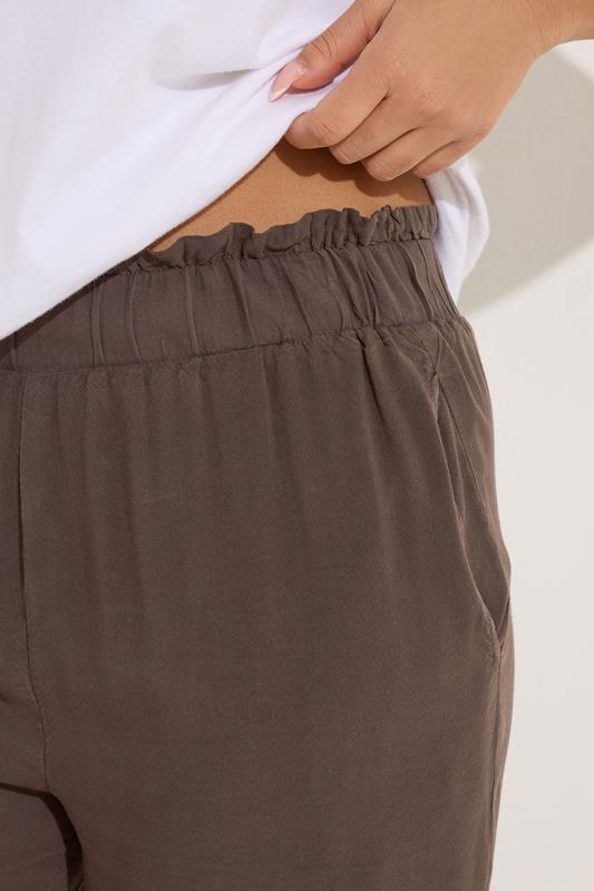 PixieGirl Petite Women's Chocolate Brown Cropped Wide Leg Trousers | PixieGirl 5