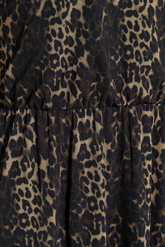 LTS Leopard Print Mesh Midi Dress 3
