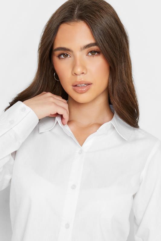 Petite White Fitted Cotton Shirt | PixieGirl 4