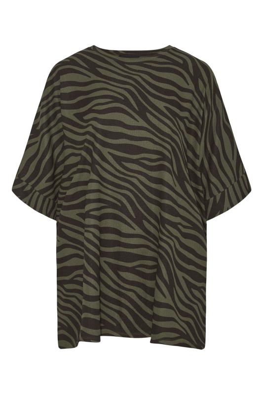 Plus Size Green Zebra Print Top | Yours Clothing 6