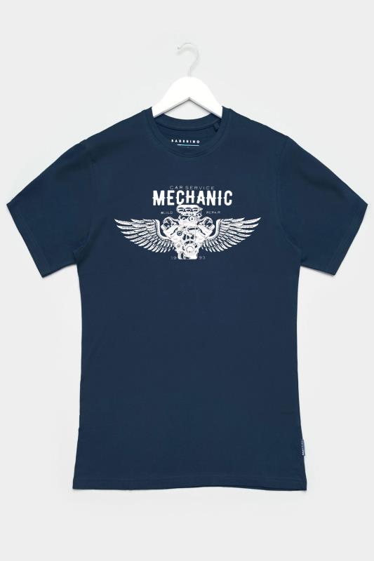 BadRhino Big & Tall Navy Blue Mechanic Graphic Print T-Shirt_F.jpg