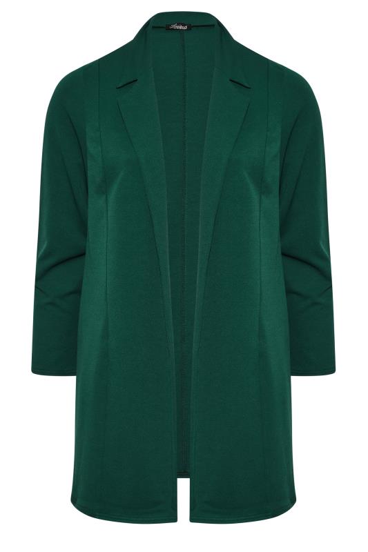 LIMITED COLLECTION Plus Size Forest Green Longline Blazer | Yours Clothing 5
