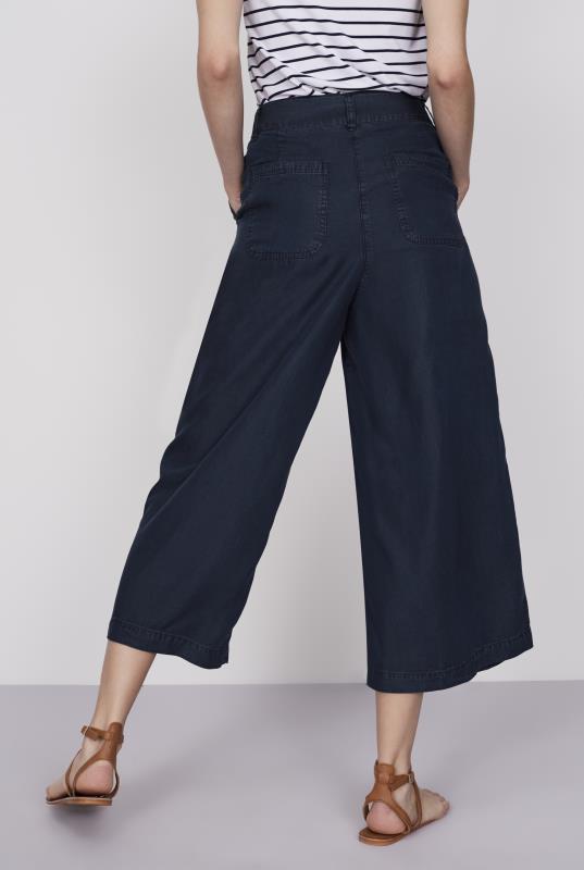 Navy Belted Tencel Culottes | Long Tall Sally